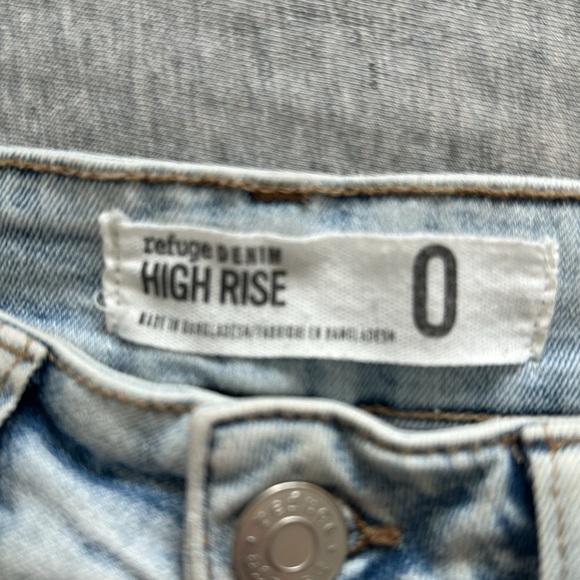 Denim Shorts - High Waisted - Picture 3 of 3